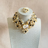 Irum Black Pearl Choker Set - Ahseya & Co