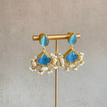 Ummara Blue Pearl Drop Earrings - Ahseya & Co