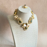 Berta Olive pearl Necklace Set - Ahseya & Co