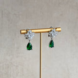 Diana Green Crystal Drop Earings - Ahseya & Co