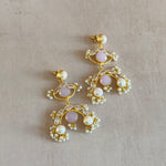 Evelina Pink Pearl Drop Earrings - Ahseya & Co