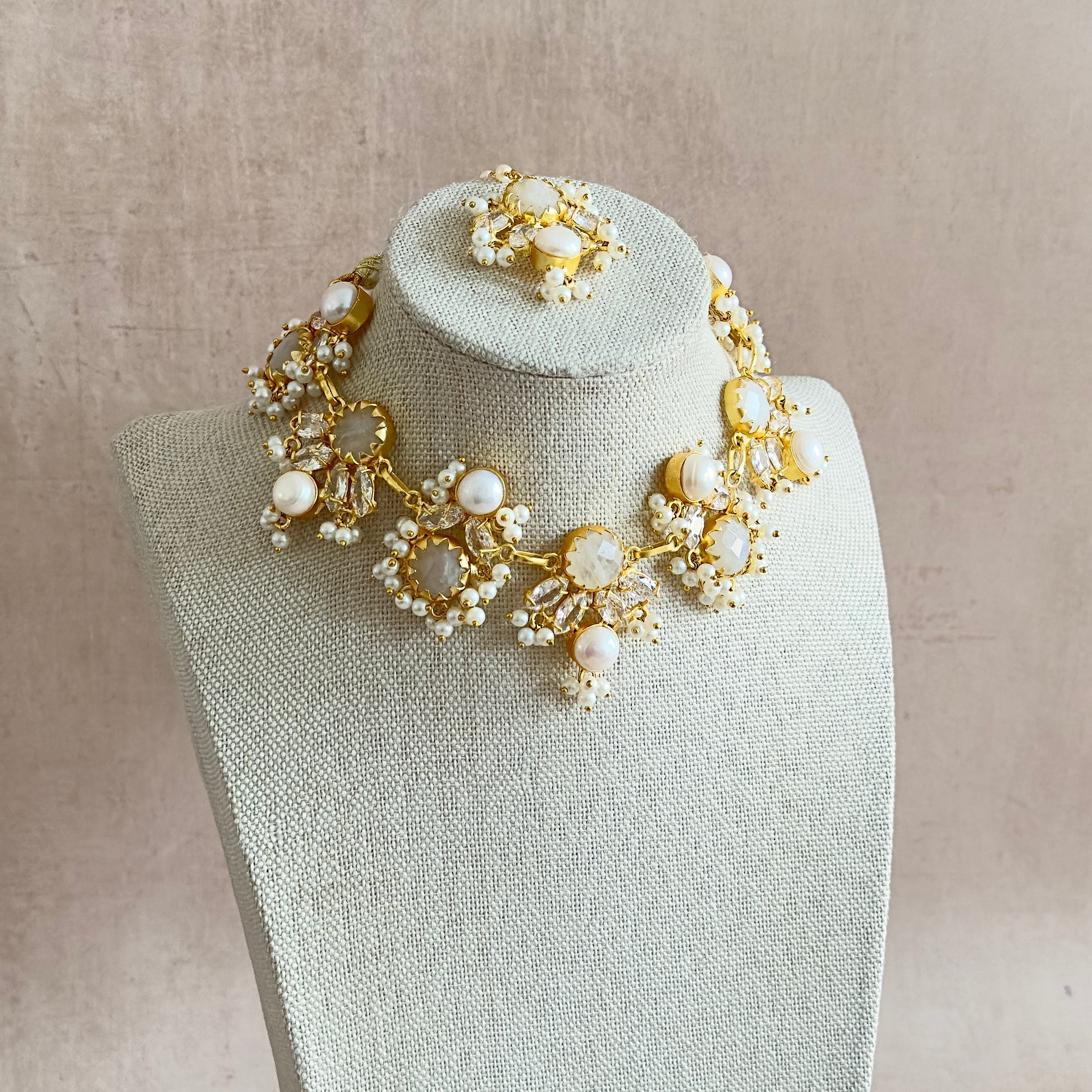 Dilnaz Pearl Necklace Set - Ahseya & Co