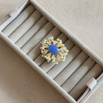 Elouise Blue Crystal Ring - Ahseya & Co