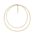 Lila Layered Chain Necklace Gold - Ahseya & Co