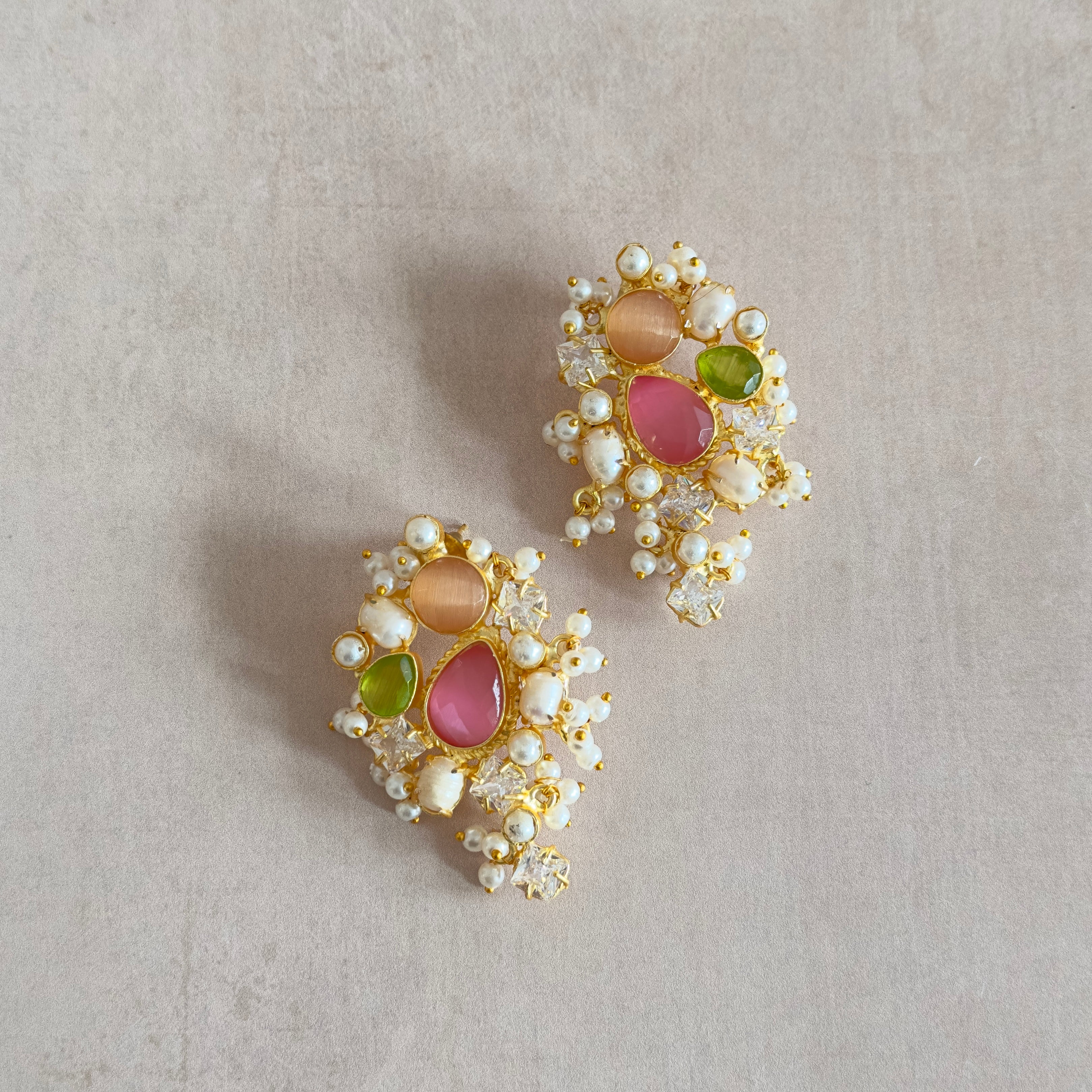 Ozara Pink Crystal Earrings - Ahseya & Co