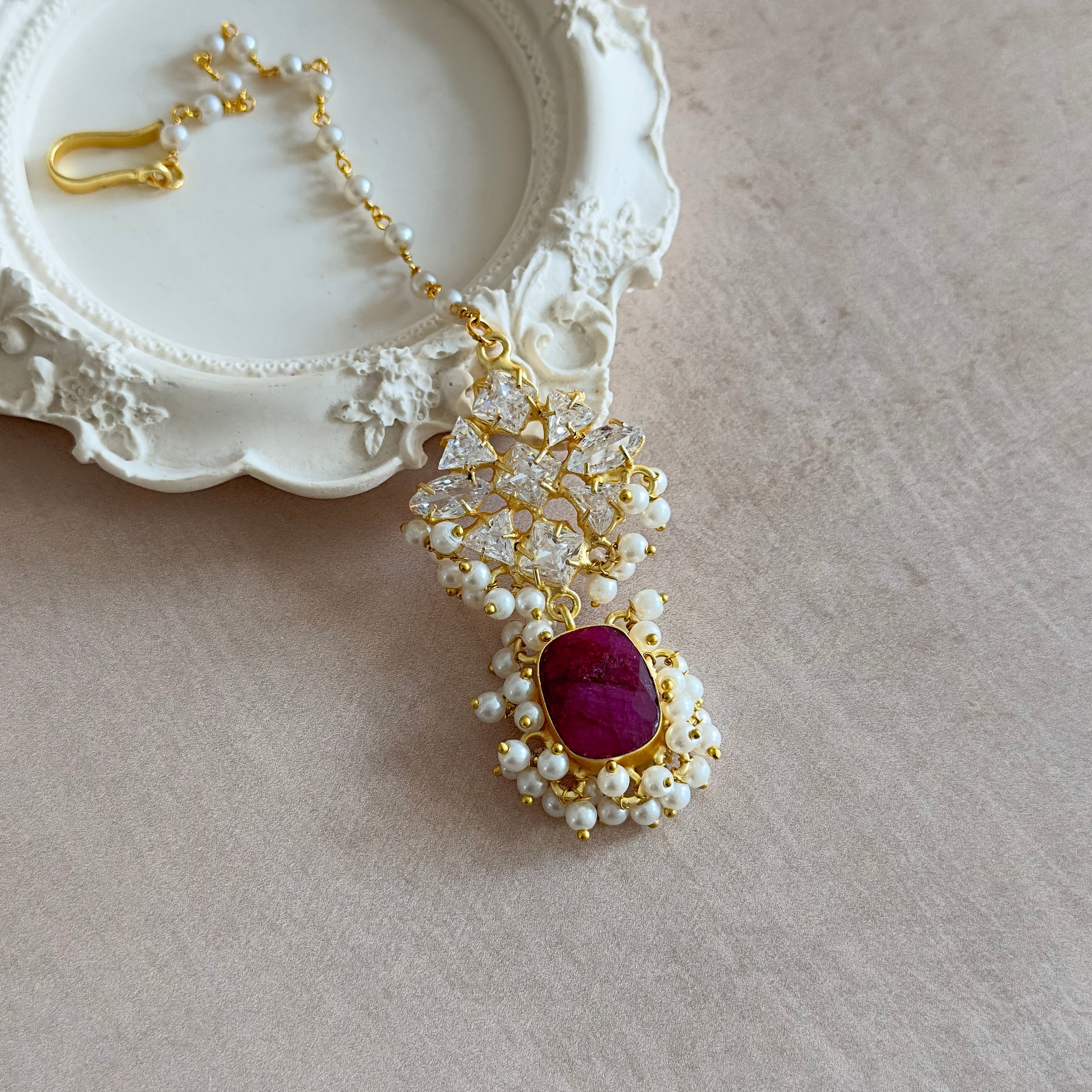 Melina Maroon Tikka - Ahseya & Co