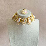 Layali Grey Pearl Choker Set - Ahseya & Co