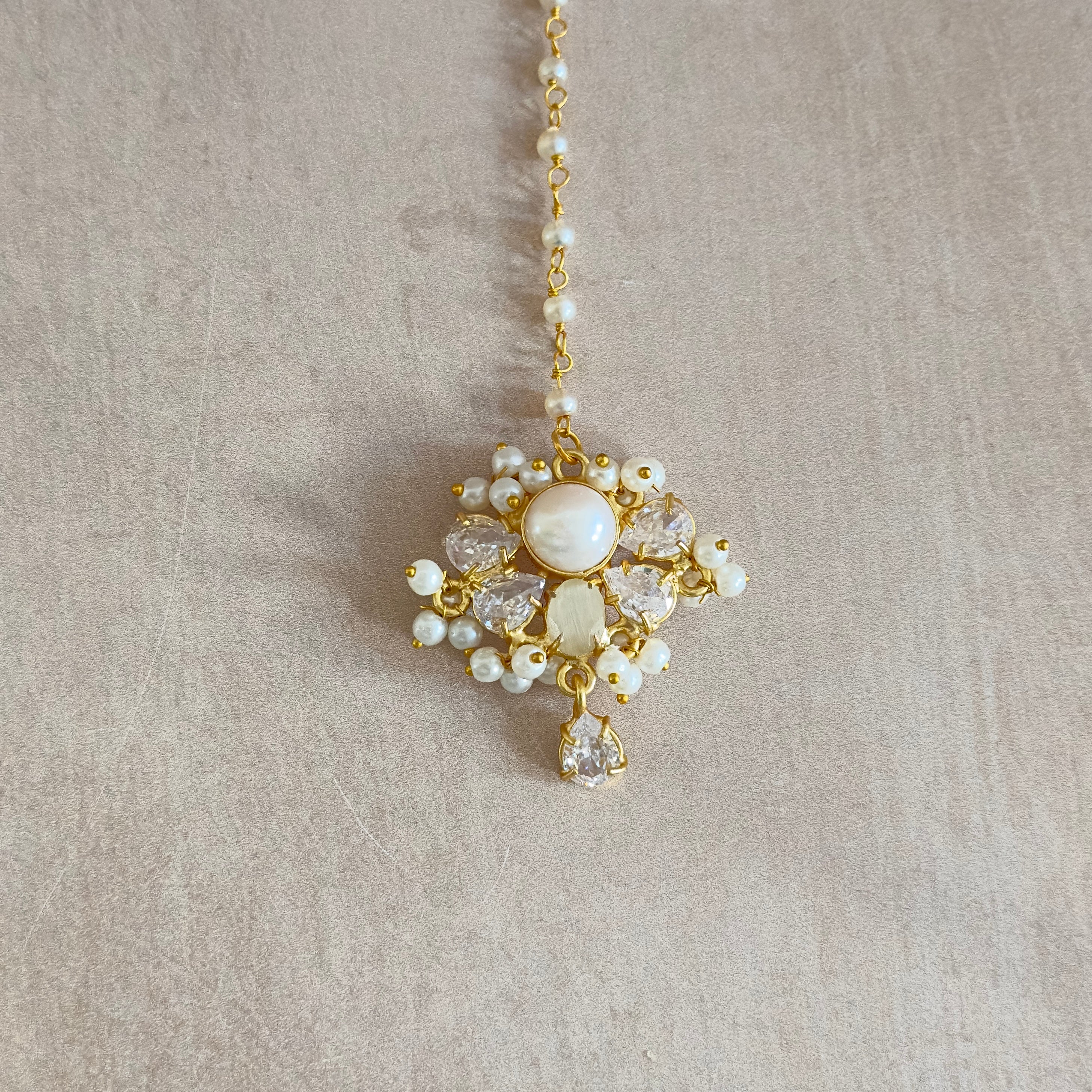 Kiara Grey Pearl Necklace Set - Ahseya & Co