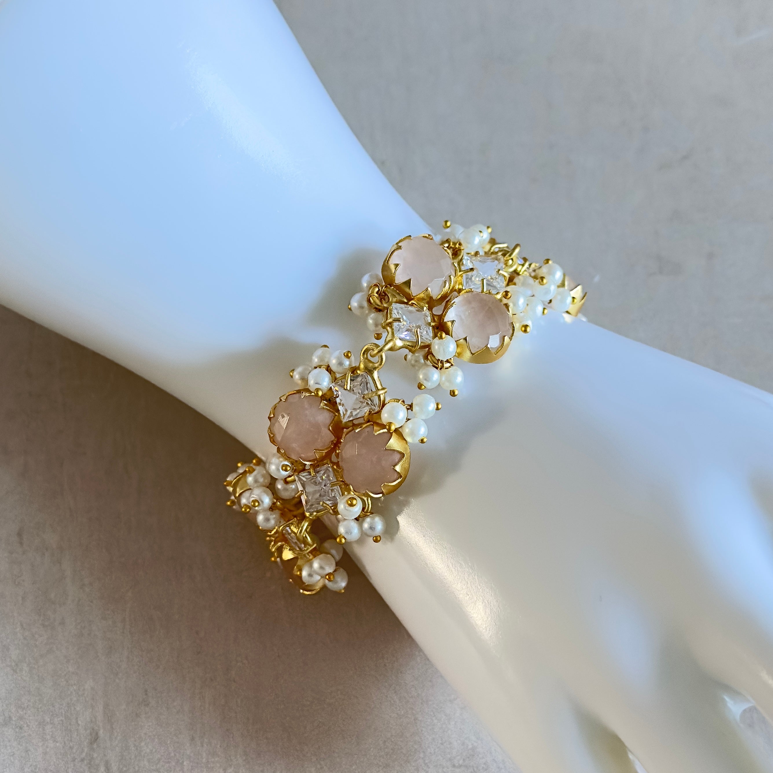 Amara Pink Crystal Bracelet - Ahseya & Co
