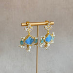 Blue Crystal Drop Earrings - Ahseya & Co