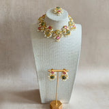 Dilnaz Olive Pink Necklace Set - Ahseya & Co