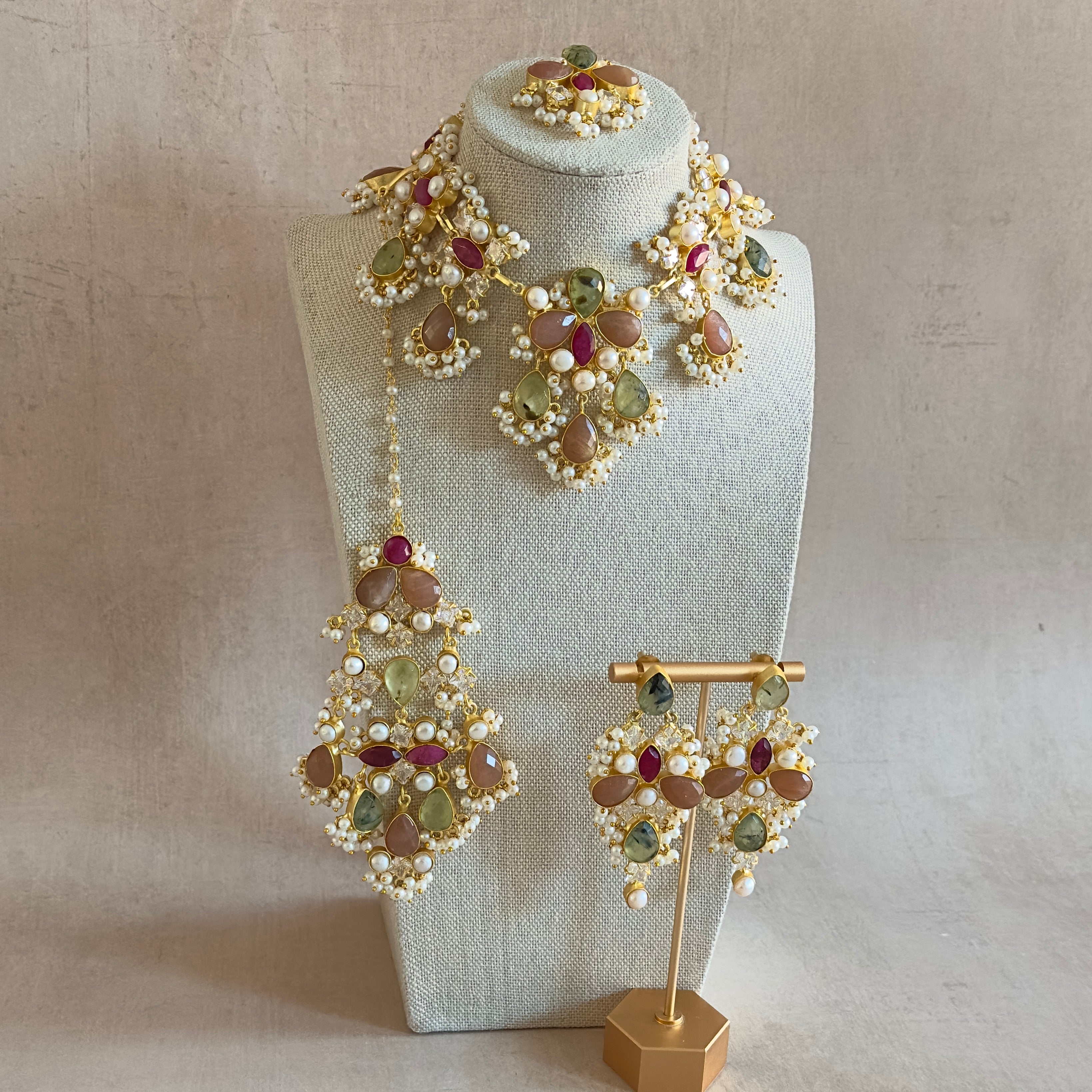 Avaya Peach Necklace Set - Ahseya & Co