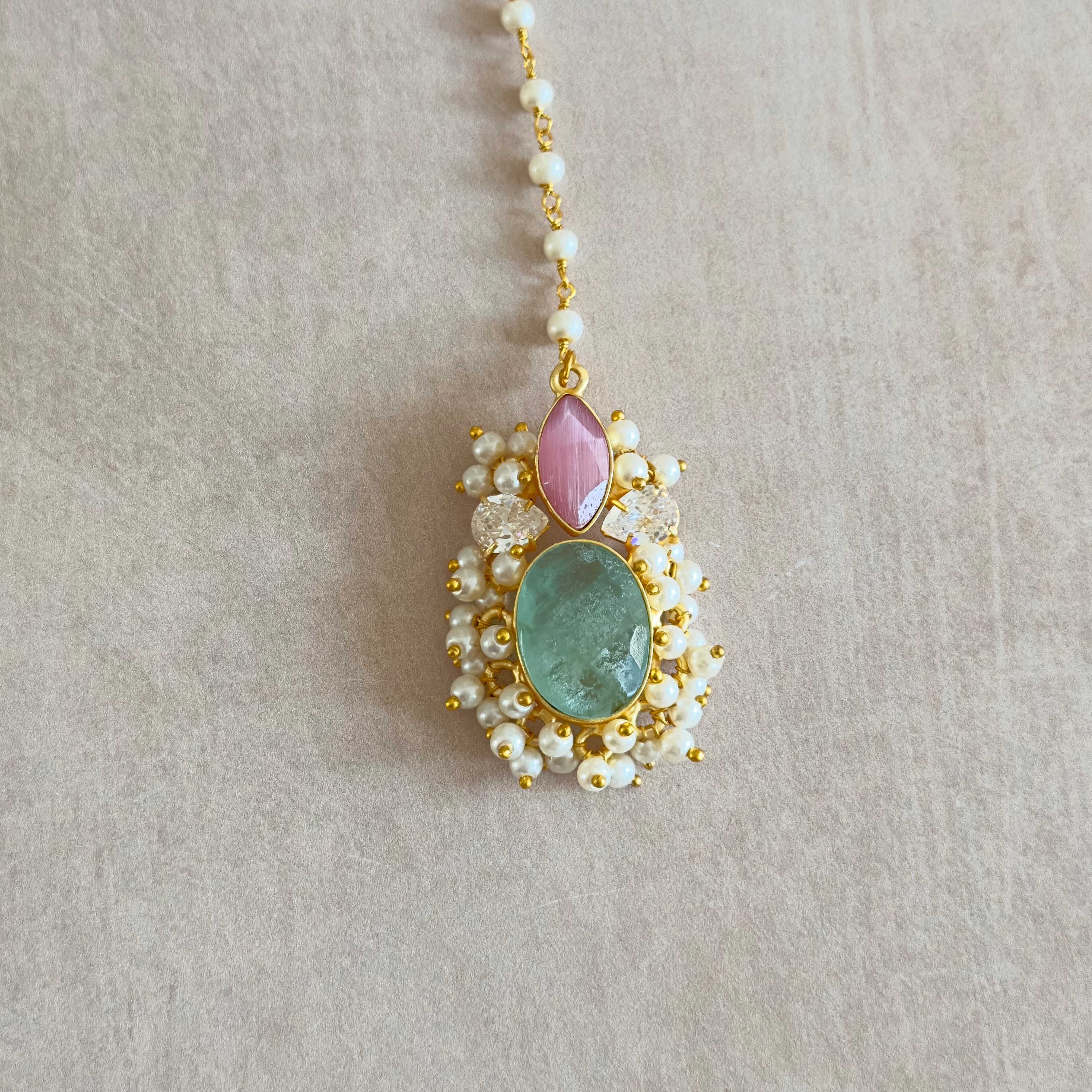 Layali Mint Pink Choker Set - Ahseya & Co