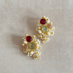 Ozara Maroon Stud Earrings - Ahseya & Co