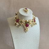 Antonia Fuchsia Choker Set - Ahseya & Co