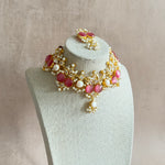 Ranya Pink Crystal Necklace Set - Ahseya & Co