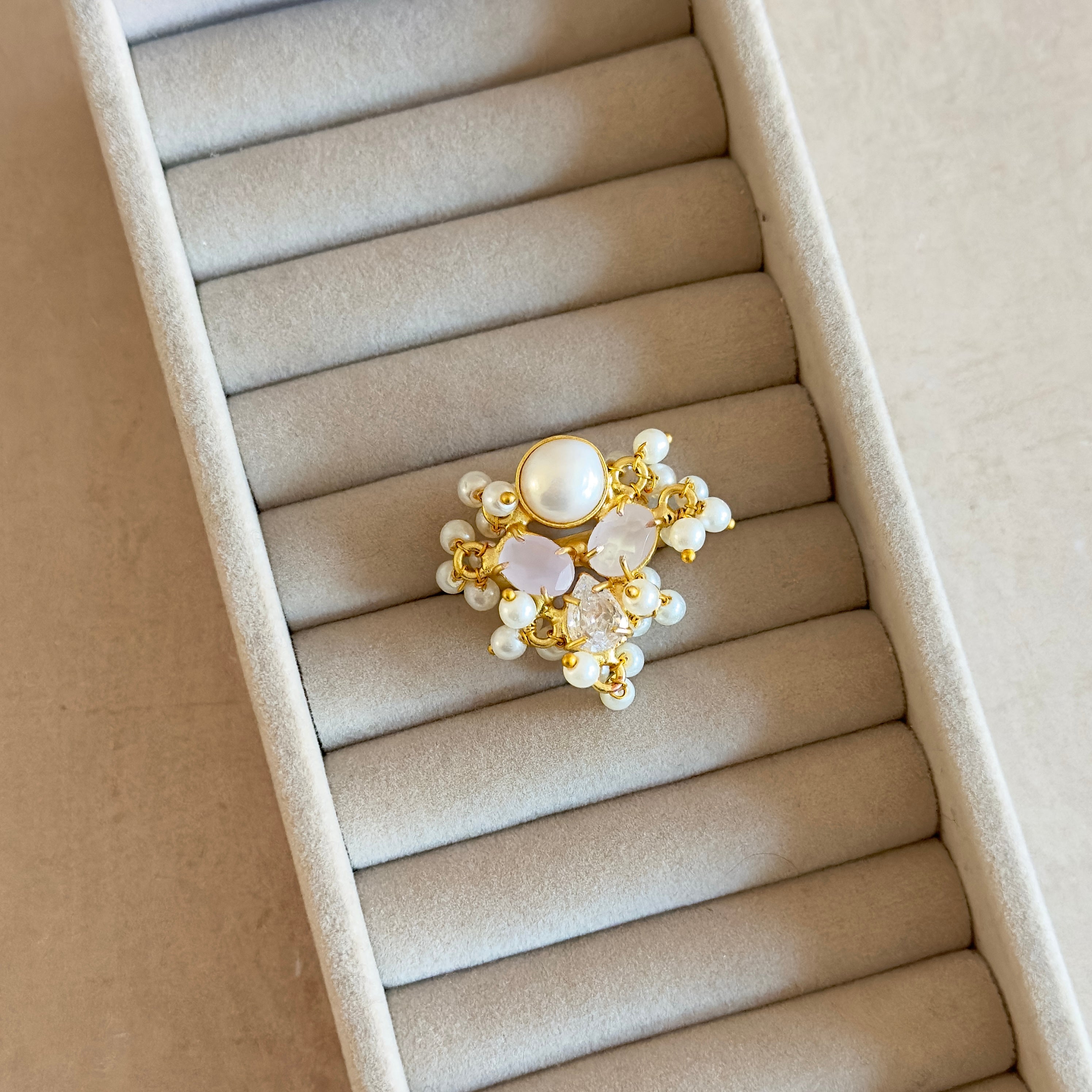 Astoria Pink Pearl Ring - Ahseya & Co