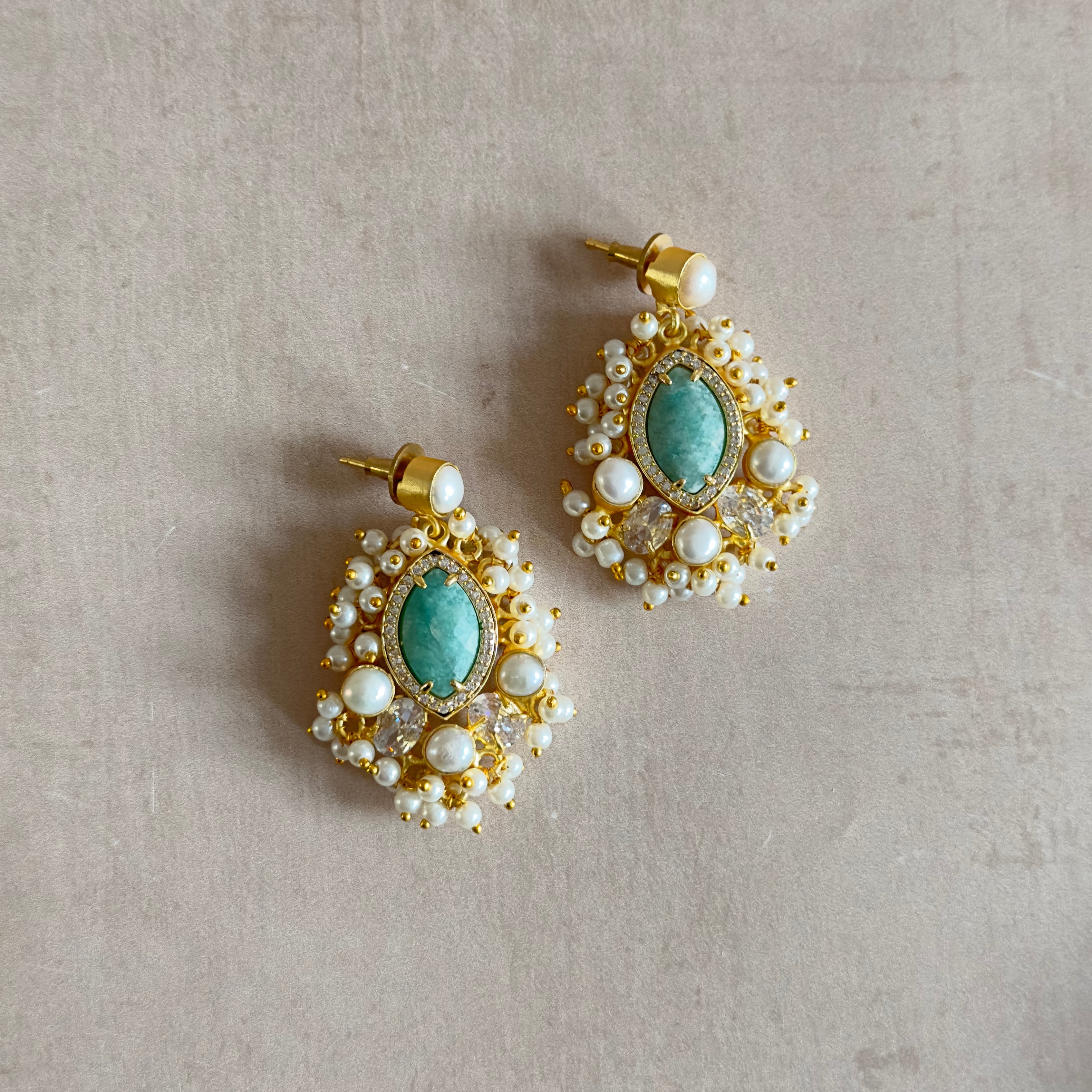 Lana Jade Crystal Pearl Drop Earrings - Ahseya & Co