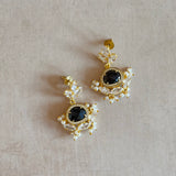Amali Black Crystal Drop Earrings - Ahseya & Co