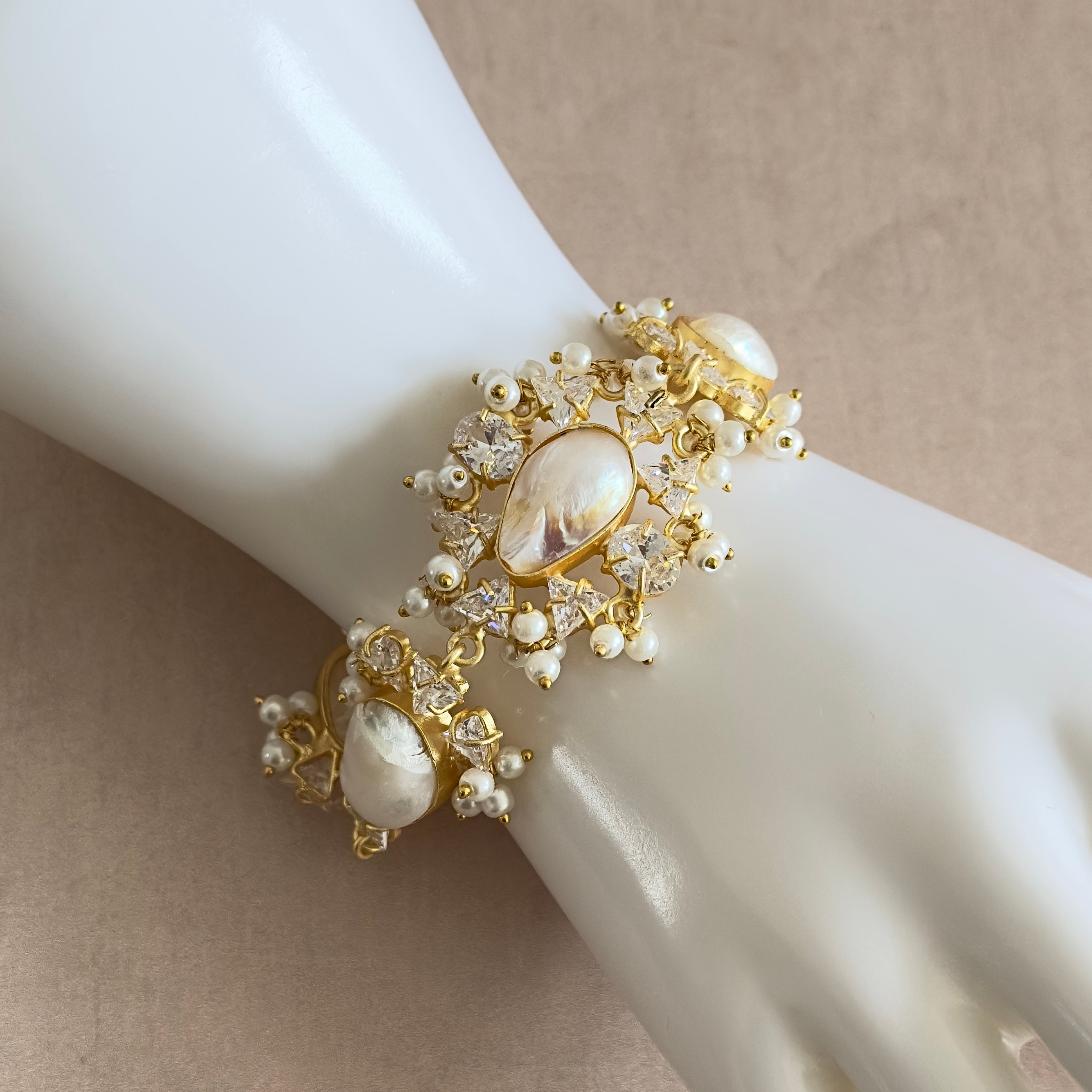 Ottilie Pearl Crystal Bracelet - Ahseya & Co