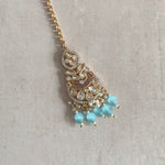 Henna Blue Kundan Necklace Set - Ahseya & Co