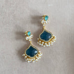 Jay Teal Crystal Drop Earrings - Ahseya & Co