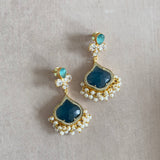 Jay Teal Crystal Drop Earrings - Ahseya & Co