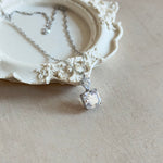 Aubrey Silver Crystal Pendant Necklace - Ahseya & Co