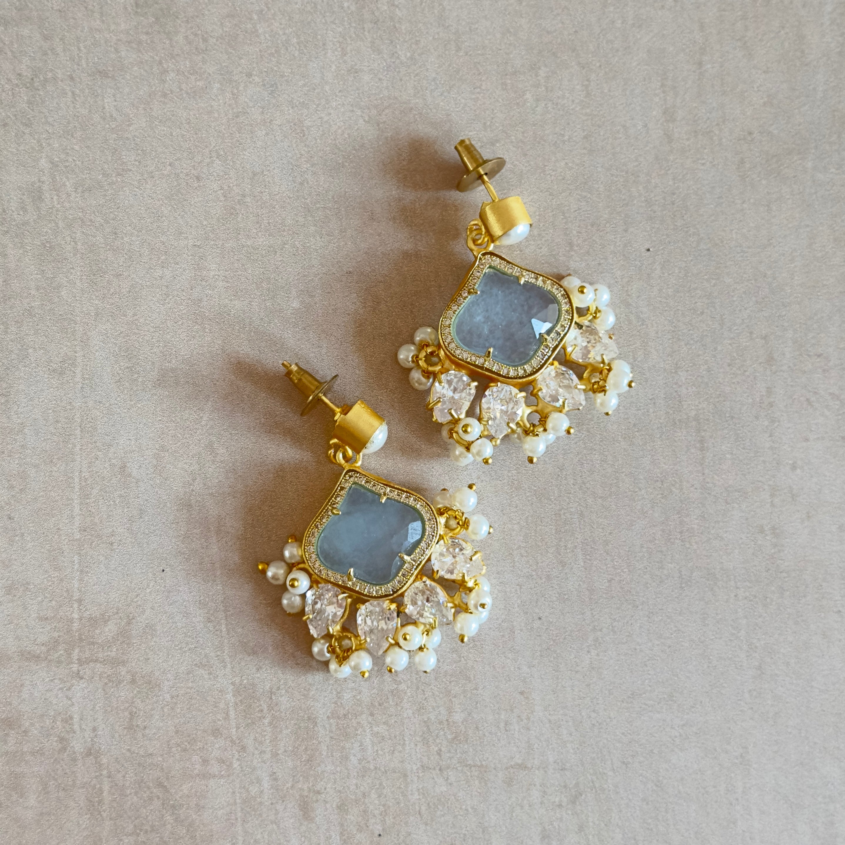 Grey Pearl Drop Earrings - Ahseya & Co
