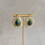 Evelyn Green Crystal Stud Earrings