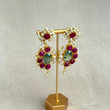 Kairo Fuchsia Olive Drop Earrings - Ahseya & Co