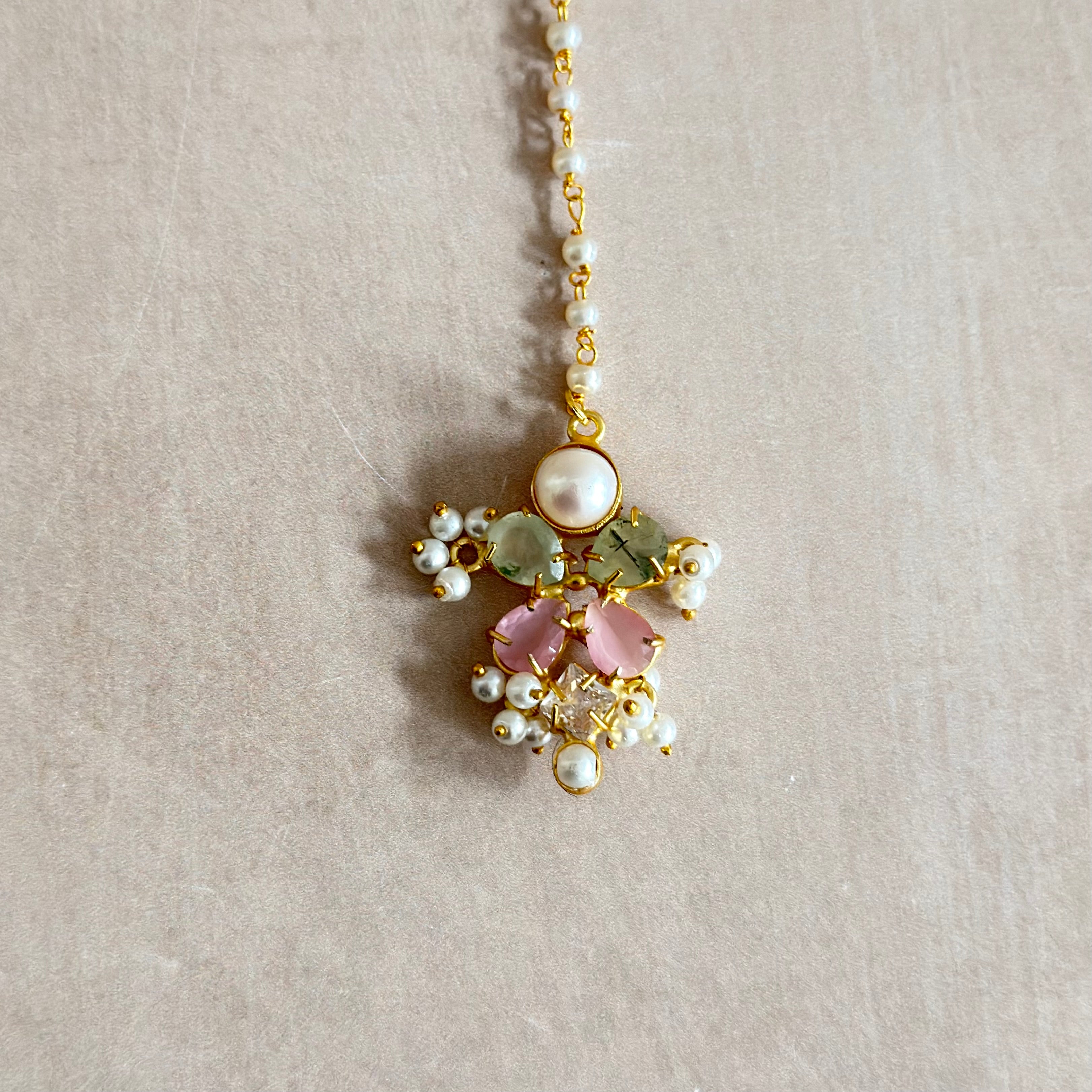 Areeba Olive Pink Choker Set - Ahseya & Co