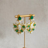 Monica Green Pearl Drop Earrings - Ahseya & Co