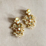 Rhea Grey Crystal Drop Earrings - Ahseya & Co