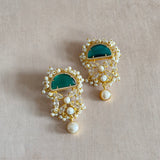 Rana Teal Pearl Drop Earrings - Ahseya & Co