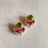 Yevette Olive Stud Earrings - Ahseya & Co