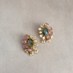 Kairo Olive Pink Stud Earrings - Ahseya & Co