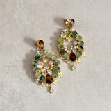 Moona Olive Crystal Drop Earrings - Ahseya & Co