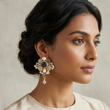 Reina Black Crystal Drop Earrings