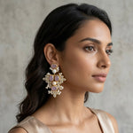 Rhea Lilac Crystal Drop Earrings - Ahseya & Co