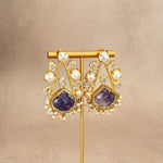 Zohra Purple Pearl Stud Earrings - Ahseya & Co