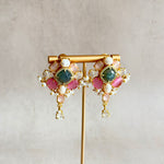 Reina Pink Crystal Drop Earrings - Ahseya & Co