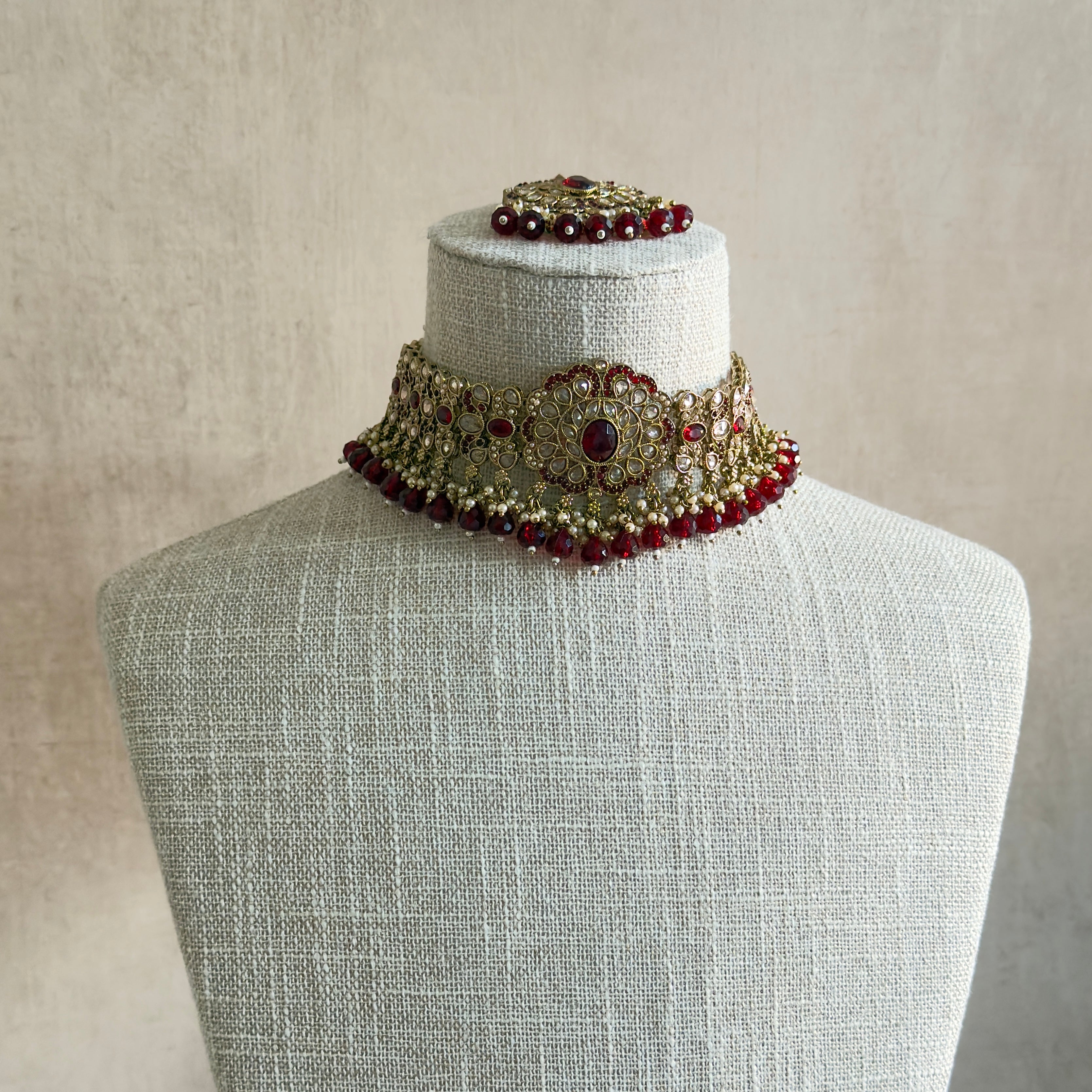 Zareefa Ruby Choker Set - Ahseya & Co