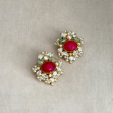 Cindy Fuchsia Crystal Stud Earrings