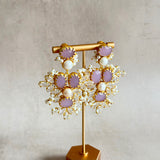 Rhea Lilac Crystal Drop Earrings - Ahseya & Co