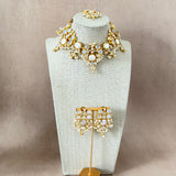 Leona Crystal Pearl Crystal Necklace Set - Ahseya & Co