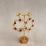 Nurea Fuchsia Crystal Drop Earrings - Ahseya & Co