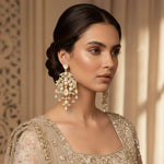 Vada Pearl Crystal Drop Earrings - Ahseya & Co