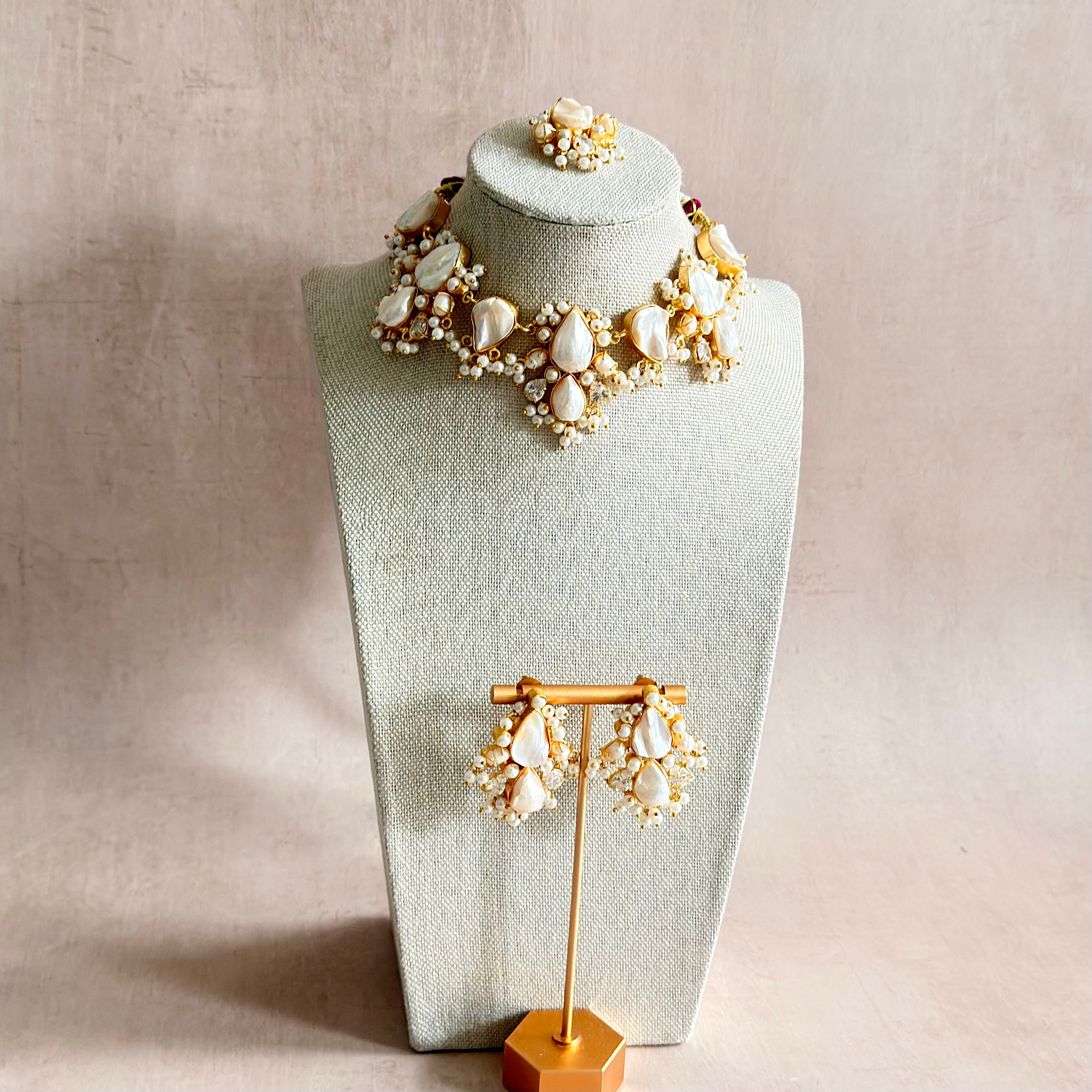 Tayla Pearl Necklace Set - Ahseya & Co