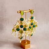 Vada Green Crystal Drop Earrings - Ahseya & Co